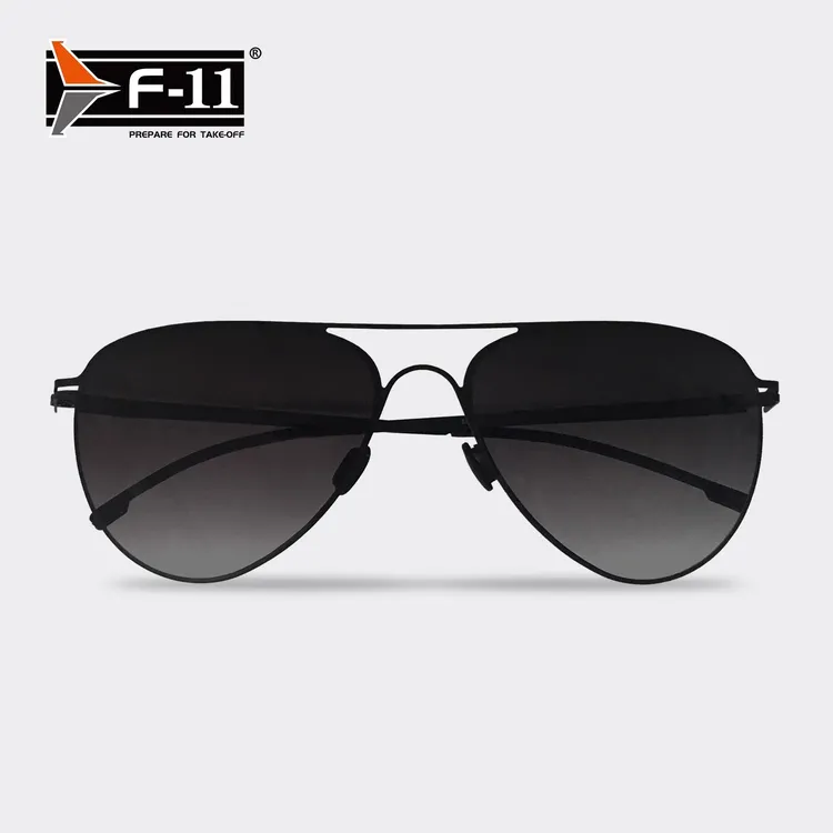 巾帼精选F-11飞行员眼镜隔绝炫光一体成型高柔韧合金复古太阳镜