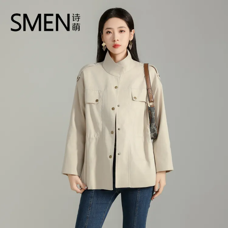 【专柜品质】秋季百搭风衣中长款女高级感时尚休闲收腰宽松短款外套
