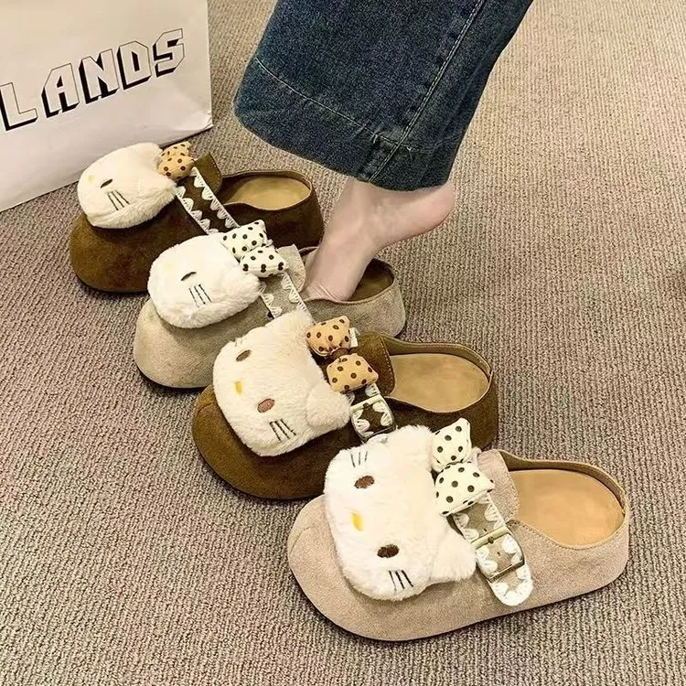 网红时尚百搭修面皮棉勃肯鞋秋冬卡通修面包鞋软底小众风女鞋