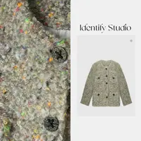 IDENTIFY秋季新款高级圈圈毛双排扣小香风短外套25AWG92035