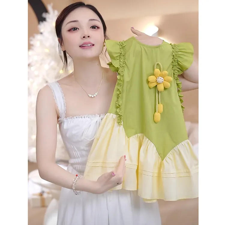 女童连衣裙夏季2025新款洋气儿童背心公主裙女孩夏装小飞袖裙子潮
