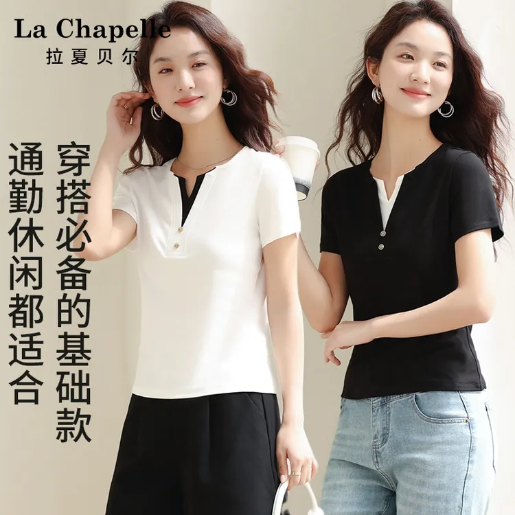 短袖女款爆款2025新款夏季舒莱赛尔天丝透气休闲时尚修身短袖百搭