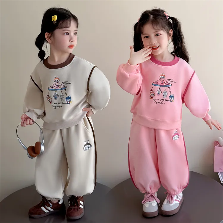 女童秋装套装2025新款4-6岁幼儿园潮款小童女宝春秋季洋气两件套