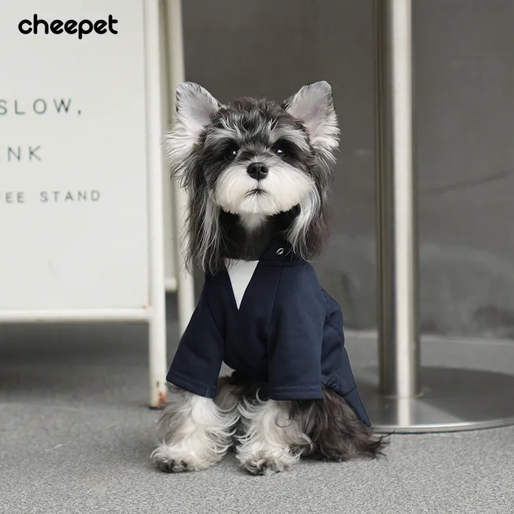 cheepet/趣派春夏小狗衣服LU感刺绣假两件户外两腿卫衣狗狗外穿服