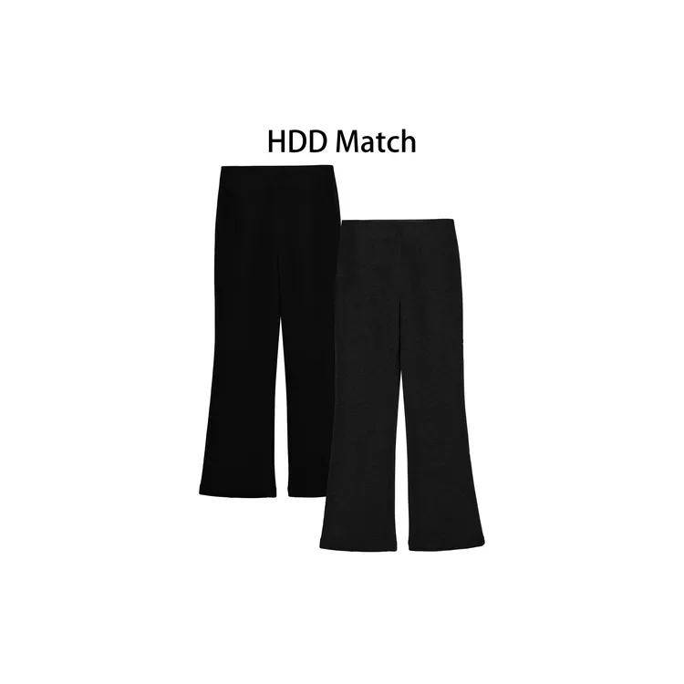 HDD- "长腿态度" 羊毛 秋冬女款磨绒显瘦修身微喇休闲裤 Y9274