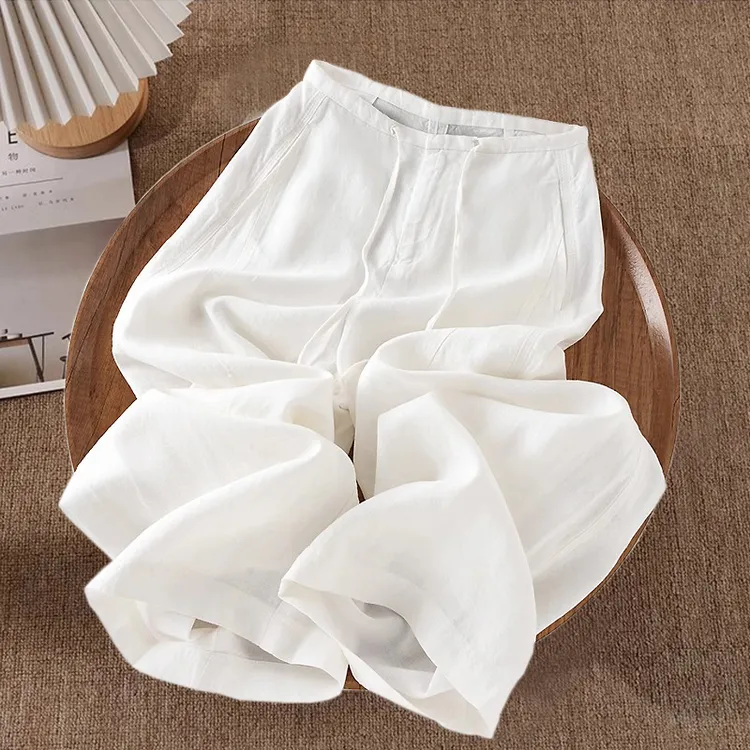 轻薄纯亚麻高腰夏季新款阔腿裤女2025垂感舒适遮肉显瘦休闲香蕉裤