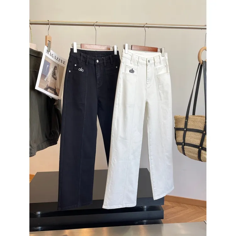 B显瘦显腿长！柔软棉弹！中缝拼接烫钻拖地牛仔裤 E304 女装 H6738