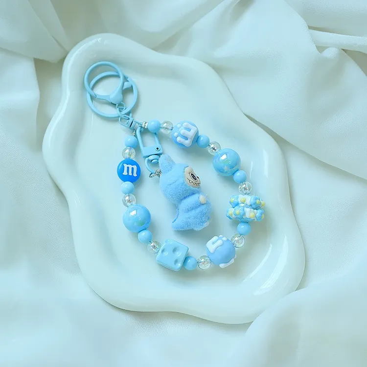 （直拍链接）超萌立体卡通串珠手机钥匙c短款挂饰可爱女款