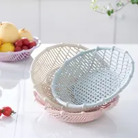 【到手3个】多用收纳筐圆形沥水篮小筐带孔筐水果蔬菜篮杂物收纳筐