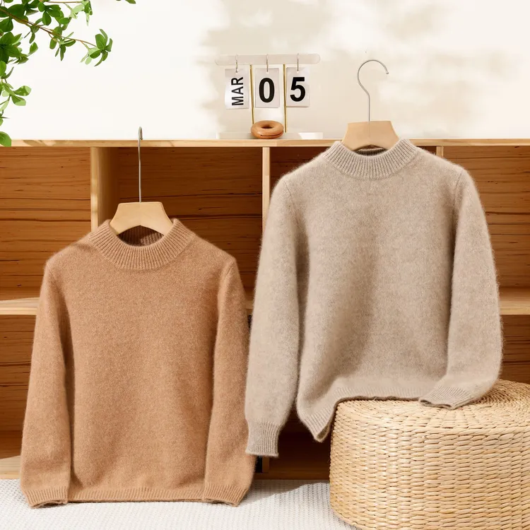 【超三股加厚】儿童羊毛衫100%羊毛秋冬季新款纯色保暖套头毛衣羊毛