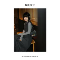 BUUYIE 25SS【逸尘】羊毛呢连衣裙松弛感复古背心裙宽松文艺 250976