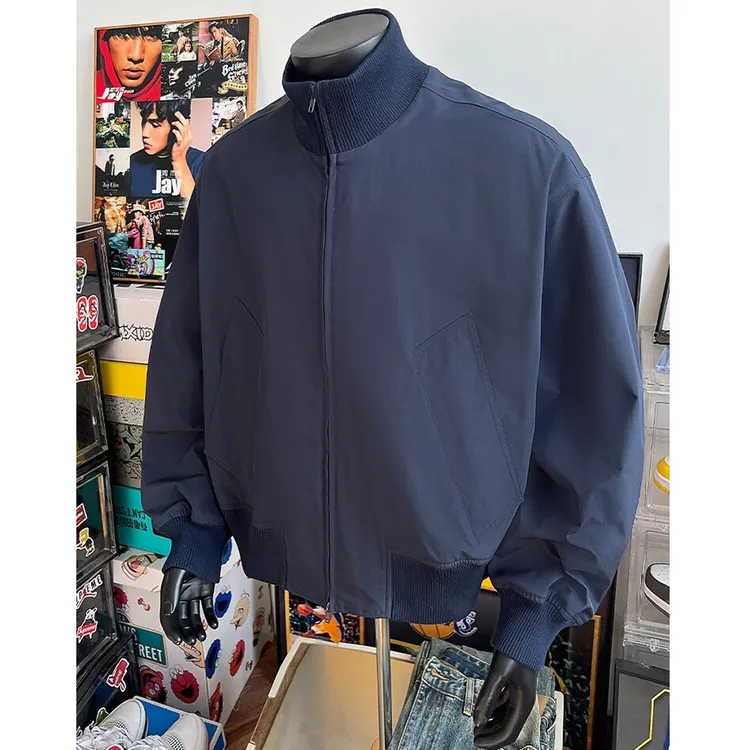 【高级感】bomber飞行夹克外套男螺纹领短款夹克秋季美式痞帅棒球服