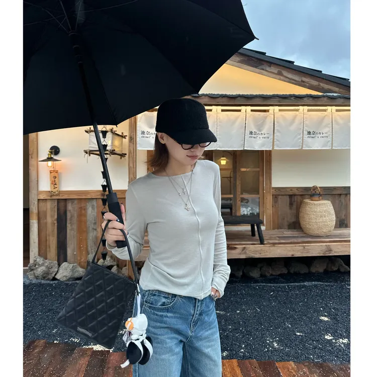 Our2【天丝羊毛T】显瘦设计师圆领长袖简约修身T恤【B7913】