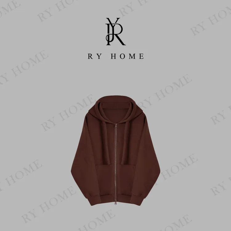 【容雨RYHOME】早秋显瘦简约宽松连帽卫衣外套253Y1088