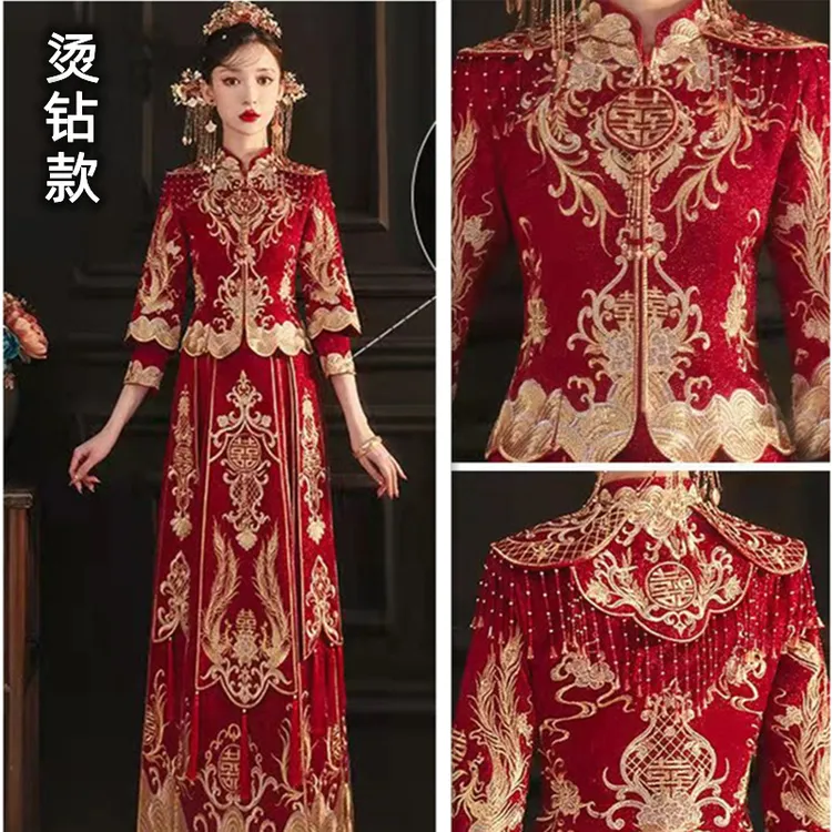 2025新款秀禾服新娘夏季中式结婚新娘礼服大码显瘦敬酒婚服秀禾