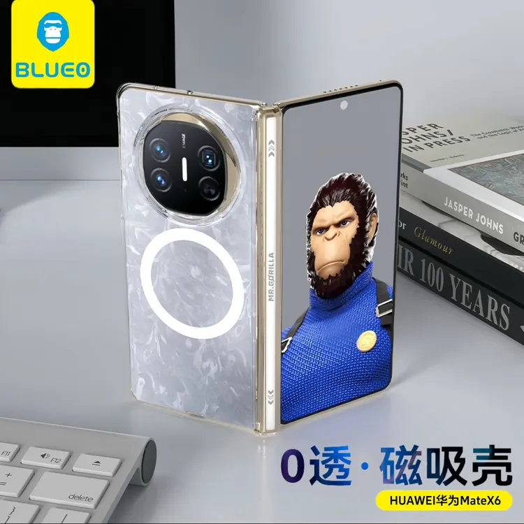 蓝猩适用华为matex6透明转轴0透手机壳x6典藏版matex5磁吸保护壳