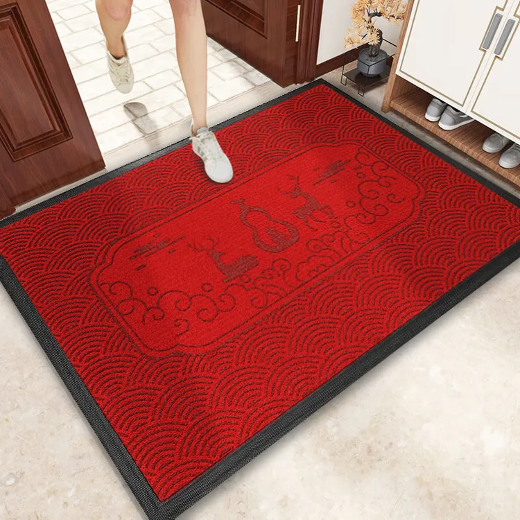 【入户天花板】中式防滑入户门垫免洗红色吸水脚垫玄关门厅浴室垫商品图