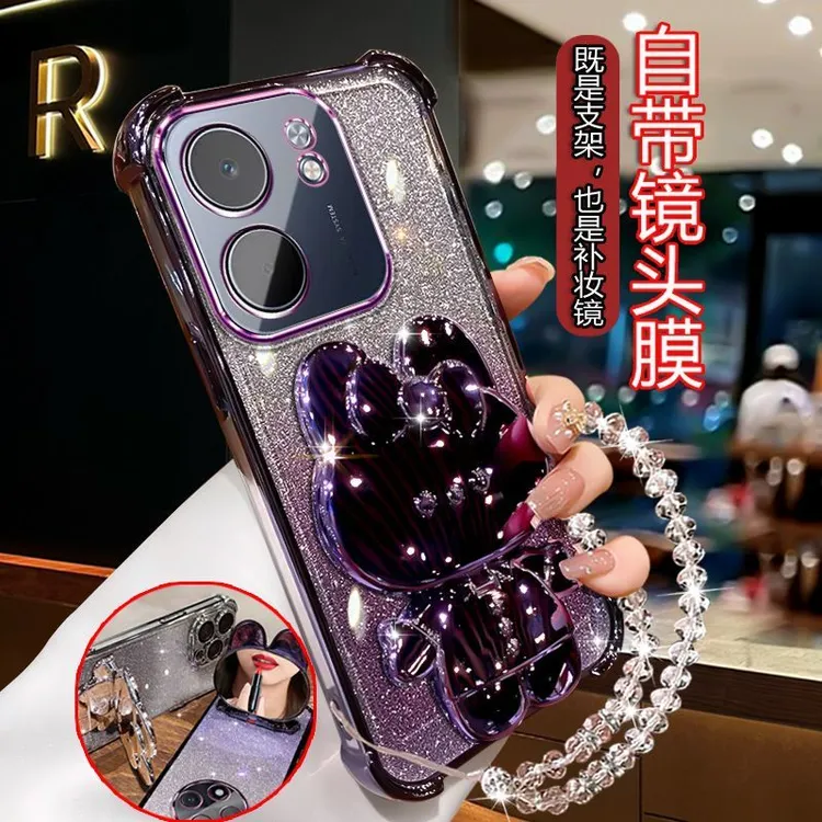 适用OPPOa5x手机壳网红可爱兔镜支架PKW110四角防摔软壳全包镜头.