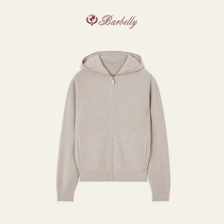 Barbelly娜先生 「秋冬季新品」Varallo羊毛羊绒混纺针织连帽夹克