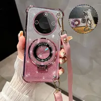 适用荣耀X70手机壳全包镜头X60斜跨保护套X50支架X40女款X30挂绳