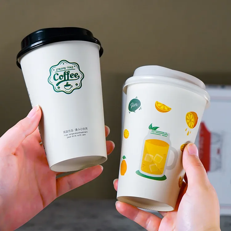 【门店同款奶茶杯】一次性水杯商用饮料咖啡杯带盖网红大容量奶茶杯