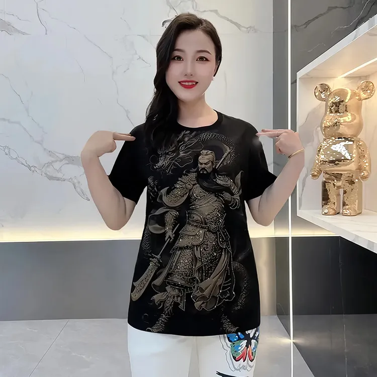 【霸气关公t恤】2025夏季新款小众设计休闲时尚帅气圆领t恤男短袖