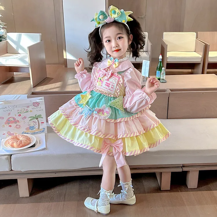 女小童洛丽塔公主裙女宝宝洋气生日礼服裙子小马连衣裙萝莉裙