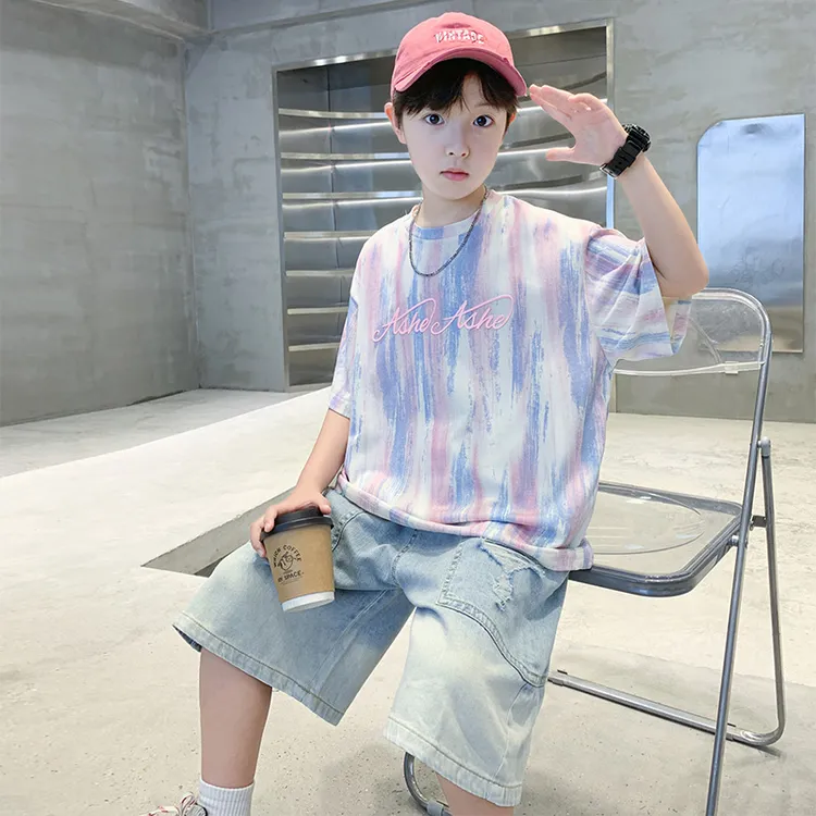 儿童装男童短袖T恤2025新款中大童夏季男孩薄款夏装宽松洋气上衣t