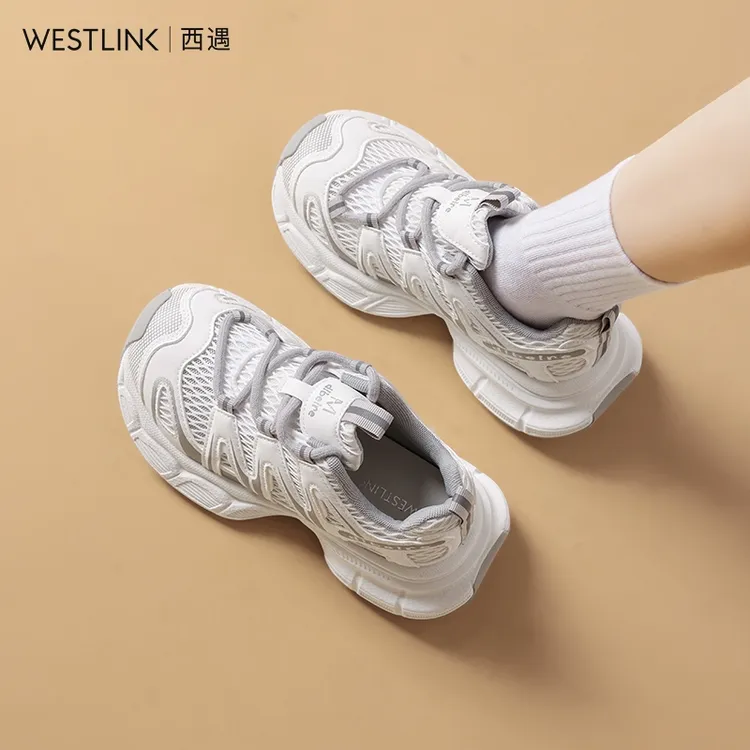 Westlink/西遇明星同款百搭鞋子女款爆款2025新款百搭厚底老爹鞋