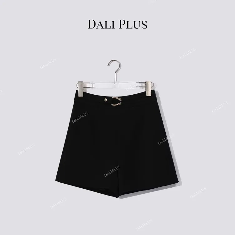 DALI PLUS“黑金羊毛短裤”弹力松紧高腰百搭短裤-D5SS7212-1
