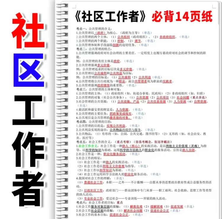 2025社区工作者考试app资料公开招聘笔试题库刷题笔记