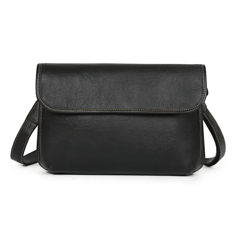 【布肩带】植鞣头层牛皮单肩斜挎手包真皮 百搭休闲简约男士6603