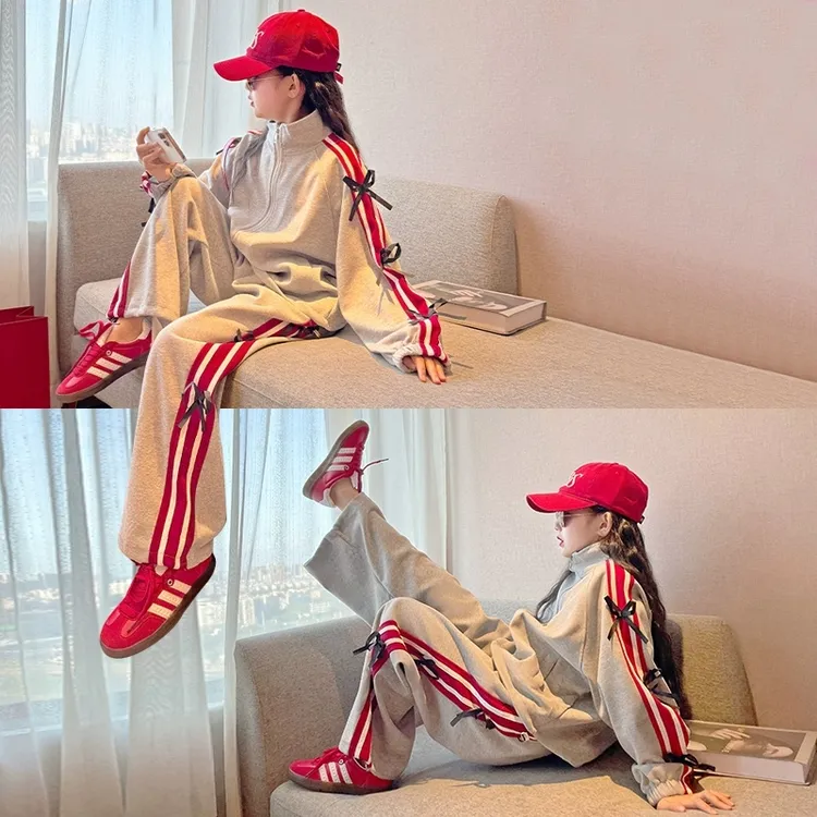 女童运动套装秋装2025新款儿童秋季韩系穿搭女孩大童炸街外套童装
