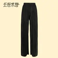 Ysimo-X云思木想 雾光丝语 时尚百搭三宅褶皱橡筋腰休闲裤13524