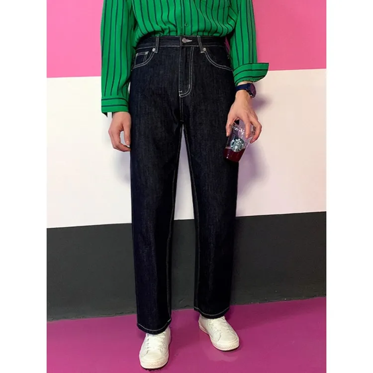 DeweLvum新款百搭复古休闲直筒牛仔裤男装新品舒适时尚牛仔裤男装