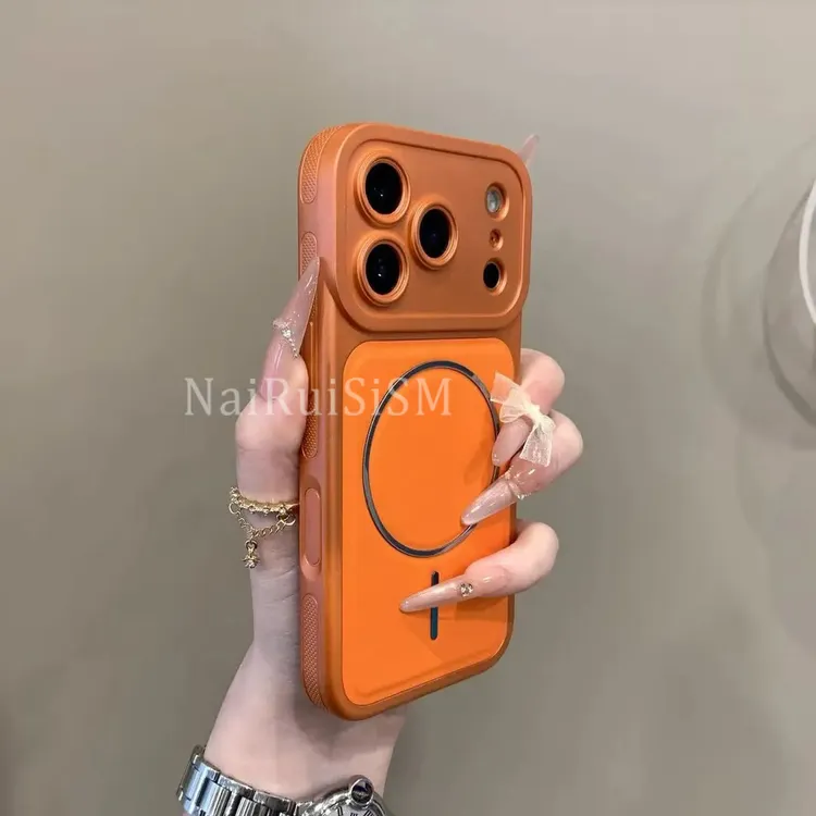 AI相机键磁吸磨砂适用iPhone17promax手机壳简约ins风16/15/14/13