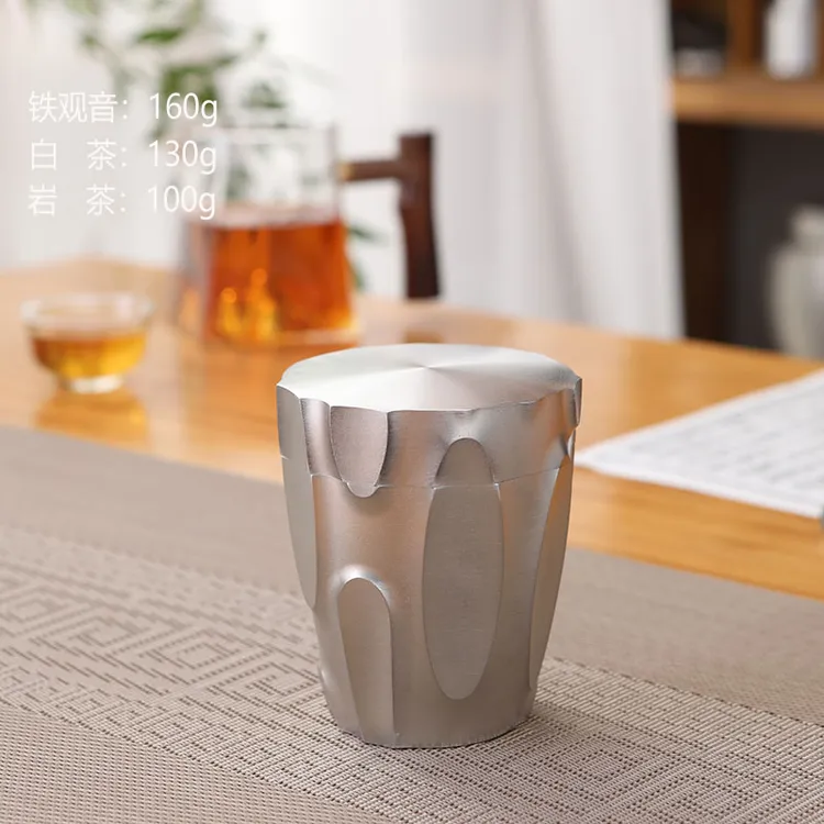 纯锡密封储茶罐浮雕茶罐马来纯手工锡制茶新中式茶叶罐