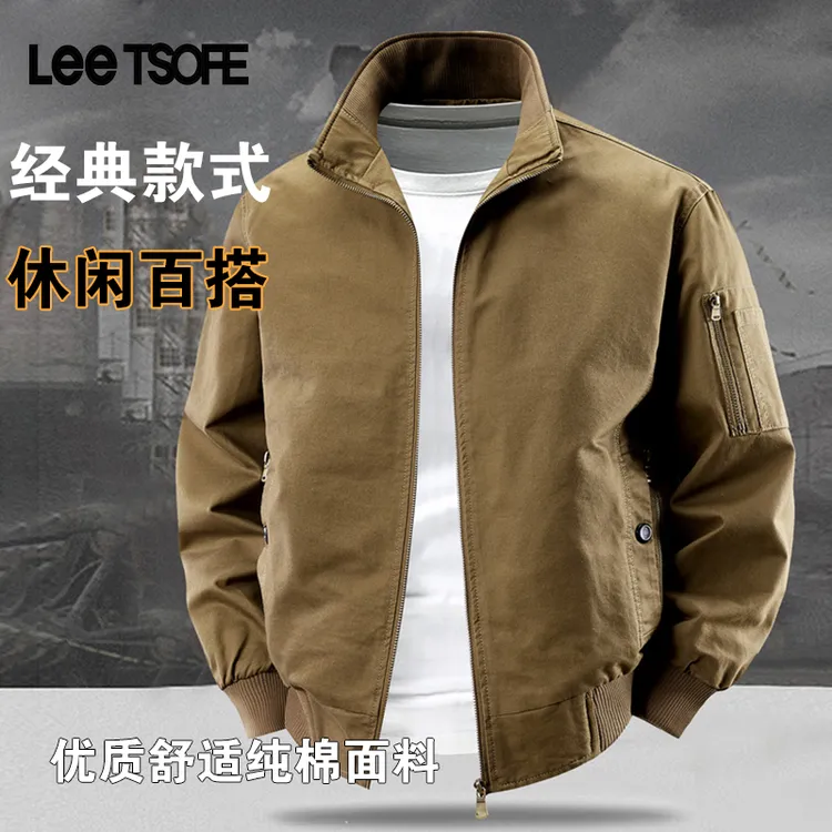 LEE TSOFE2025男秋季纯棉高端飞行夹克新款舒适时尚棒球服外套
