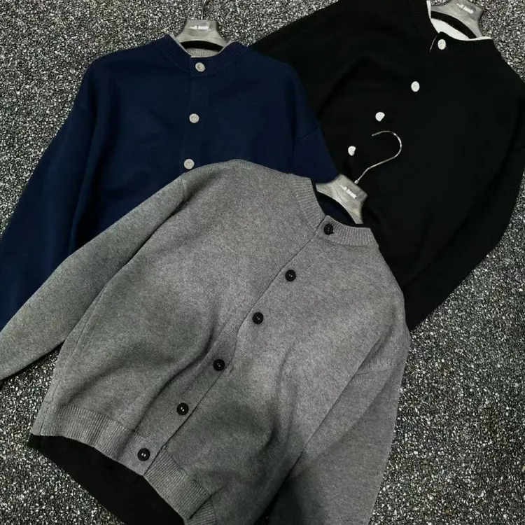 帅气男士港风纯色含羊毛针织衫ins秋冬针织厚款高级简约