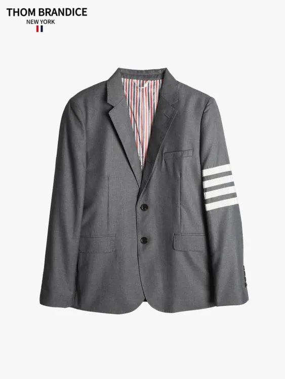 TB【官方正品】汤姆布郎/THOM BRANDICE羊绒西服四条纹男士西装外套