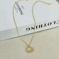合金项链 9563号37451#时尚满钻镶嵌设计感时钟复古质感项链（预）