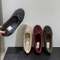 毛呢料甜美蝴蝶结秋夏加绒单鞋平底鞋奶奶鞋软底女鞋子法式鞋瓢
