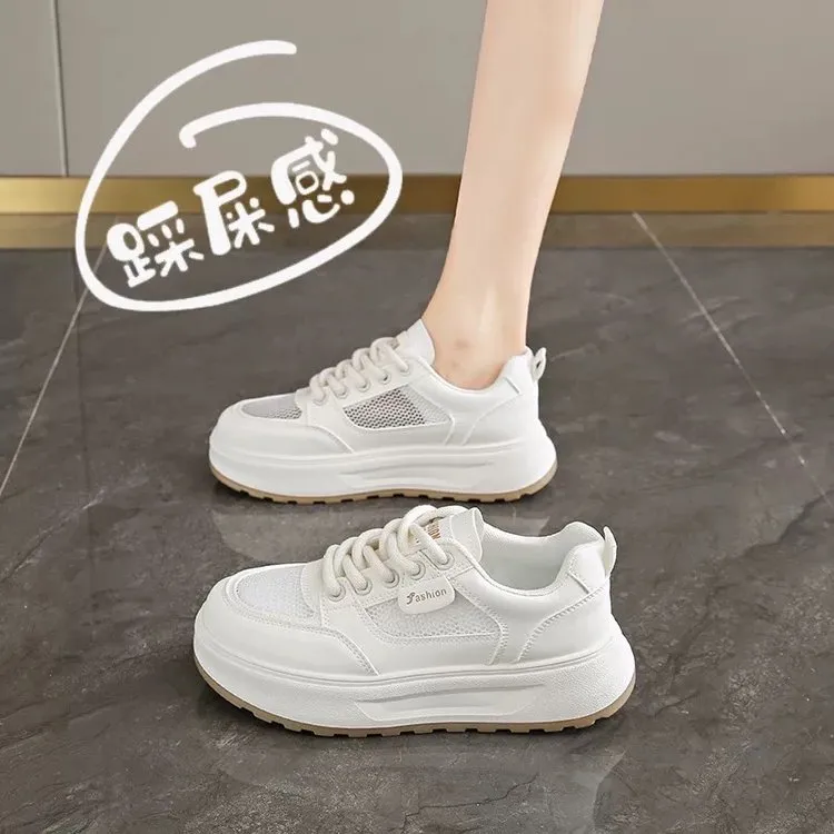 2025春季新款百搭女鞋爆款时尚小白鞋ins潮鞋运动休闲鞋厚底板鞋