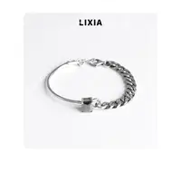 925银手链 LIXIA【弧度美】韩国定制时尚设计款精致银手链-D9756