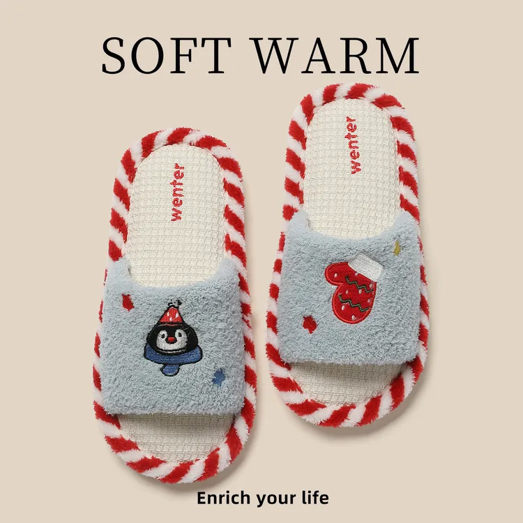 透气吸汗亚麻拖鞋女款家用待客软底防滑防臭静音四季棉麻情侣拖鞋