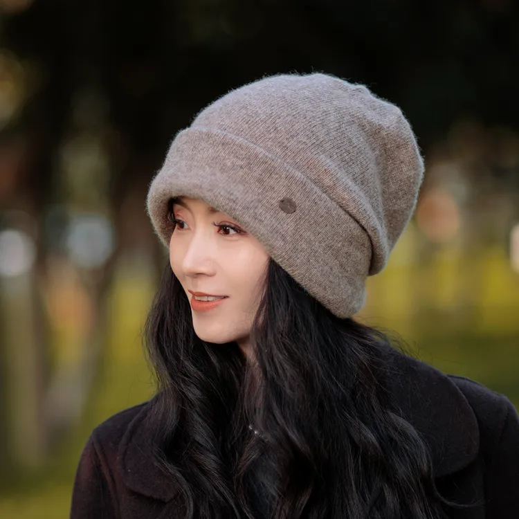 帽子女2025爆款冬新款加厚保暖羊毛毛线帽大头围显脸小堆堆帽冬季