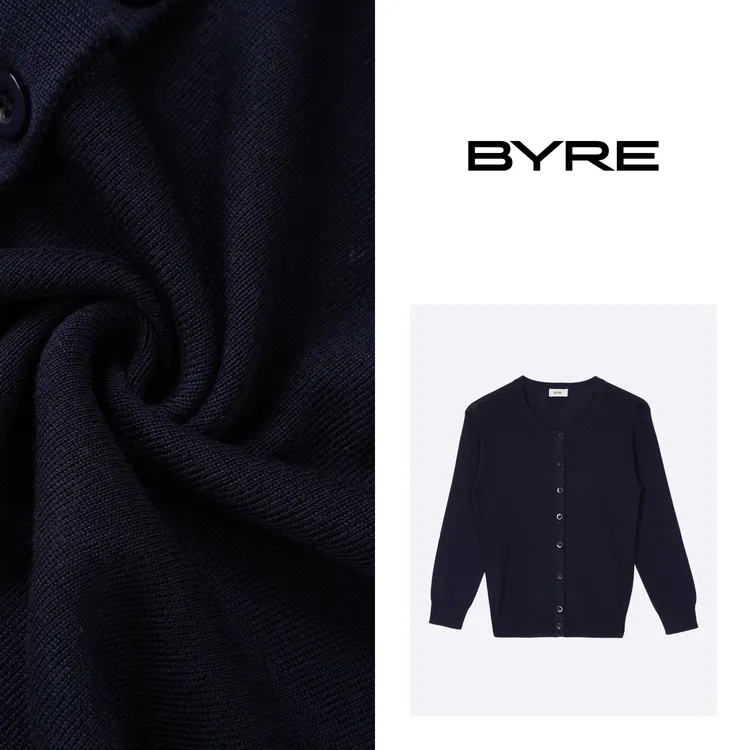 BY691 藏蓝色系扣毛衣外套【干洗】
