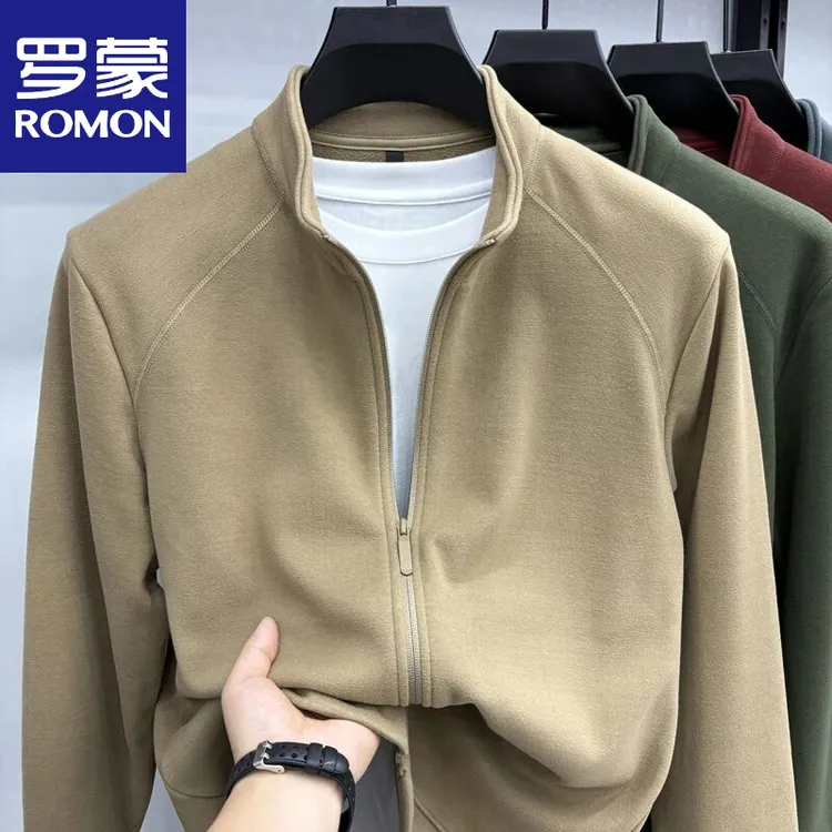 罗蒙含桑山羊绒时尚秋冬夹克外套户外冲锋衣内胆保暖舒适加厚外套