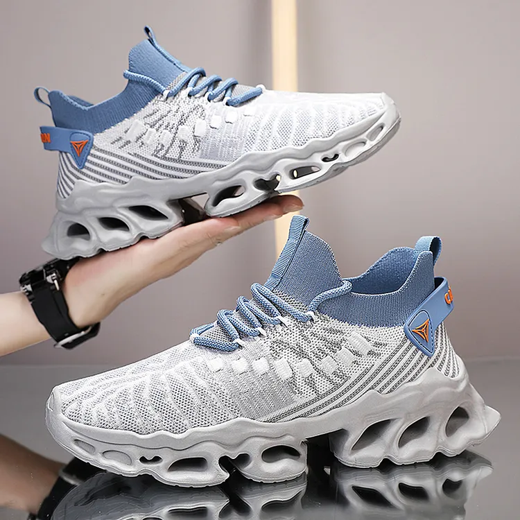 男鞋夏季透气防臭网面薄款飞织网鞋增高软底休闲跑步椰子运动潮鞋