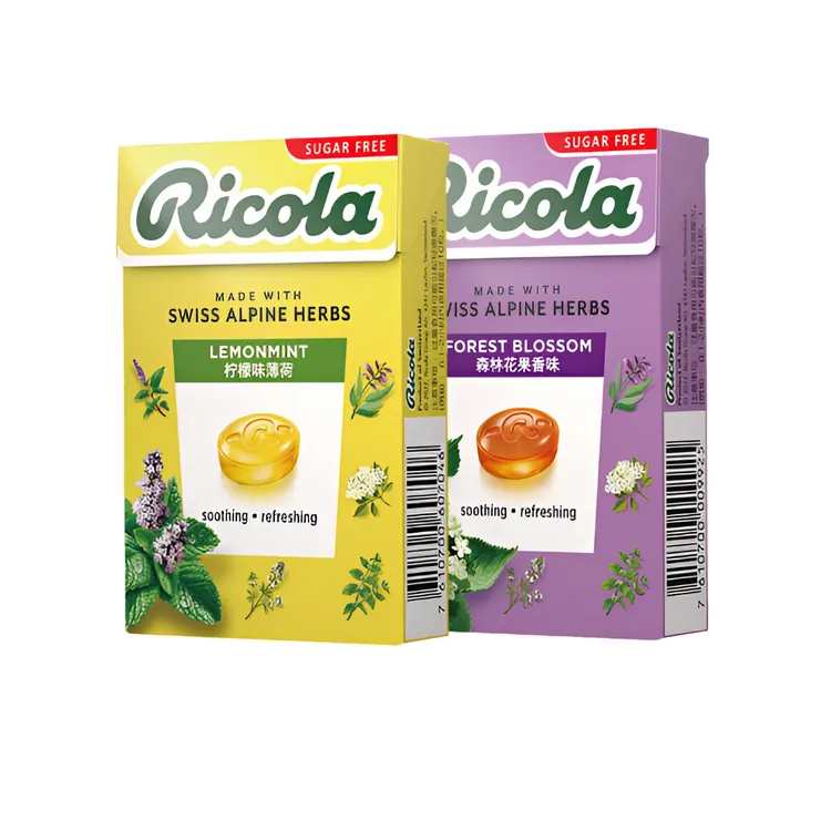 利口乐森林花果香味无糖瑞士进口零食食品ricola薄荷糖小包装糖果